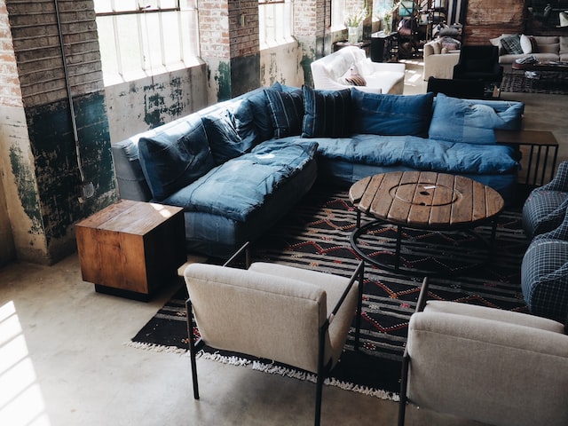 industrial style furniture showroom